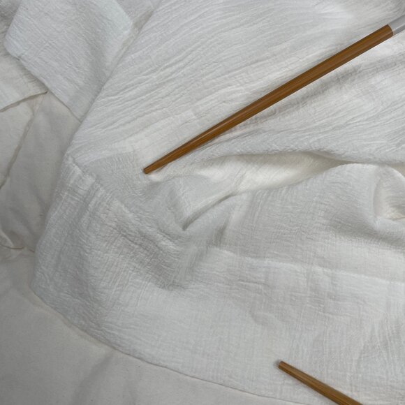 P cill Inherit Clothing Company Classic White Textured Cotton Lined Midi Skirt M - Picture 16 of 16